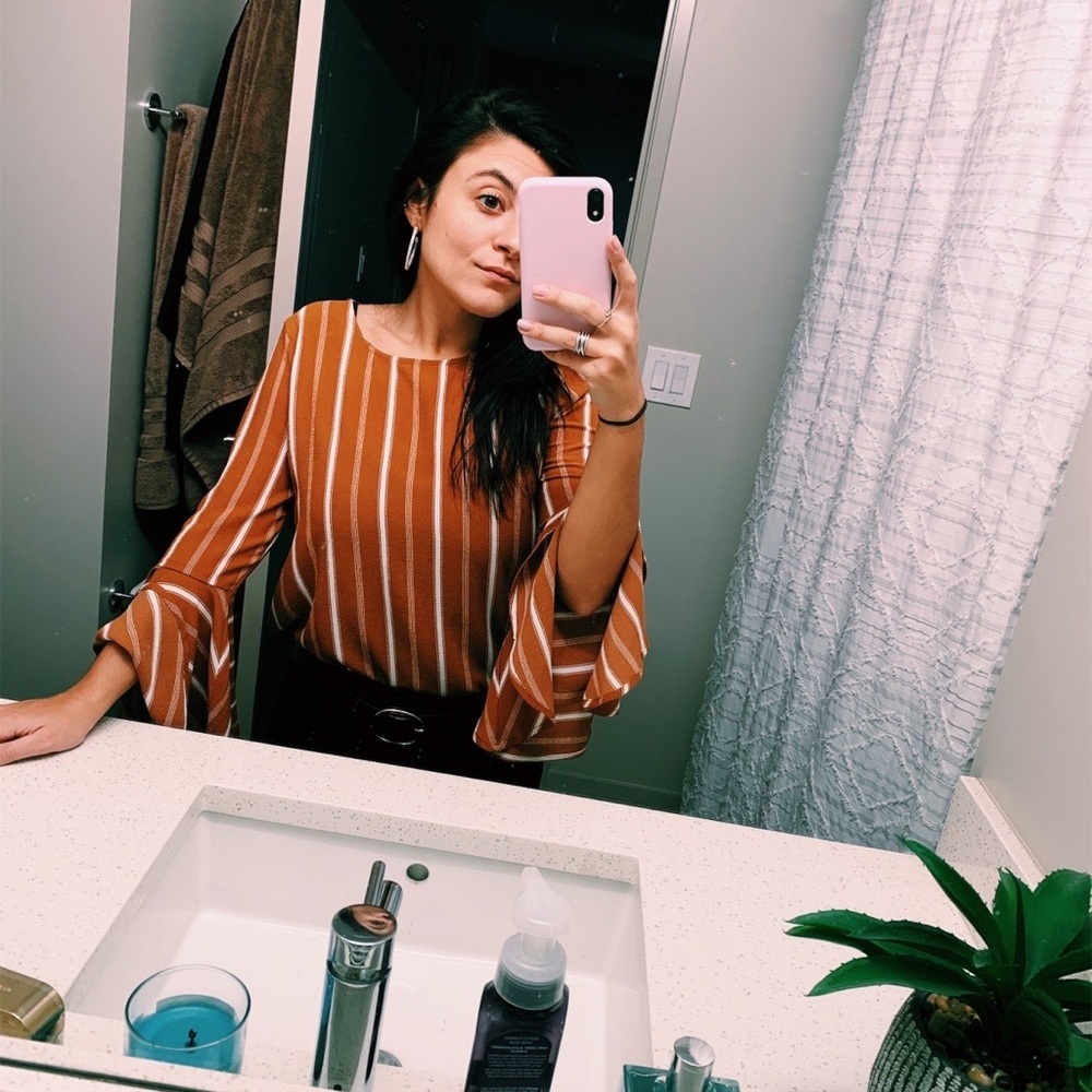 Bell-sleeve blouse